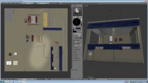 The UV maps, plus live preview of the texture in progress.